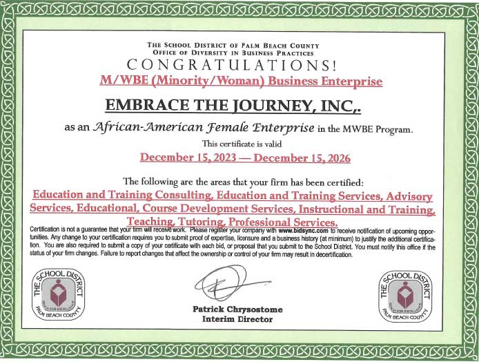 Minority Woman Business Enterprise Certification